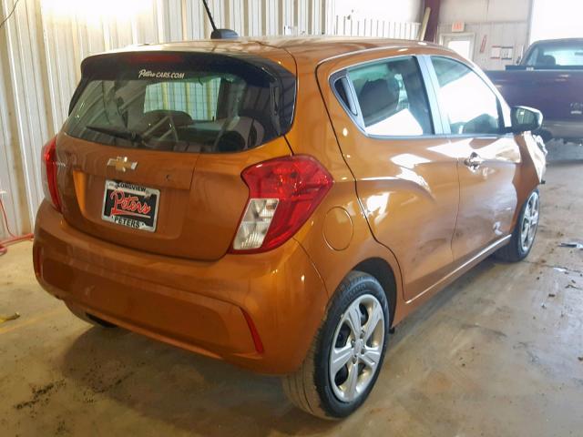 KL8CB6SA9KC805389 - 2019 CHEVROLET SPARK LS ORANGE photo 4