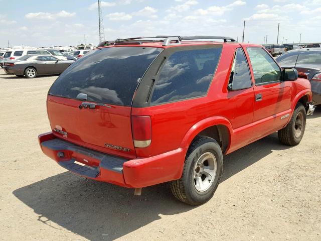 1GNCS18W51K266696 - 2001 CHEVROLET BLAZER RED photo 4