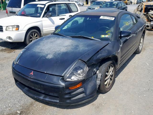 4A3AC44G91E188111 - 2001 MITSUBISHI ECLIPSE GS BLACK photo 2