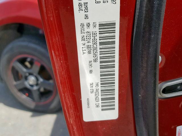 1B3HB28C28D509780 - 2008 DODGE CALIBER RED photo 10