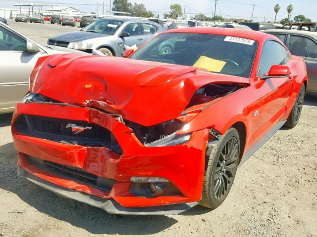 1FA6P8CF1F5303195 - 2015 FORD MUSTANG GT RED photo 2