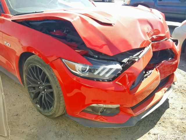 1FA6P8CF1F5303195 - 2015 FORD MUSTANG GT RED photo 9