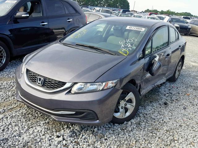 19XFB2F58EE006405 - 2014 HONDA CIVIC LX GRAY photo 2