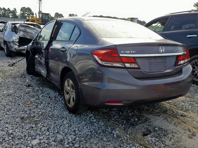 19XFB2F58EE006405 - 2014 HONDA CIVIC LX GRAY photo 3