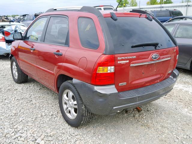 KNDJE723387539298 - 2008 KIA SPORTAGE E RED photo 3