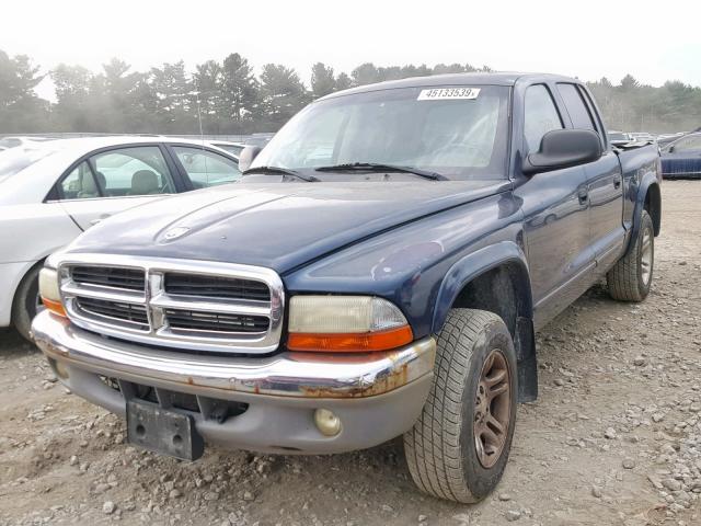 1D7HG48N63S138615 - 2003 DODGE DAKOTA QUA BLUE photo 2