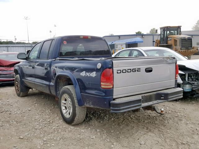 1D7HG48N63S138615 - 2003 DODGE DAKOTA QUA BLUE photo 3