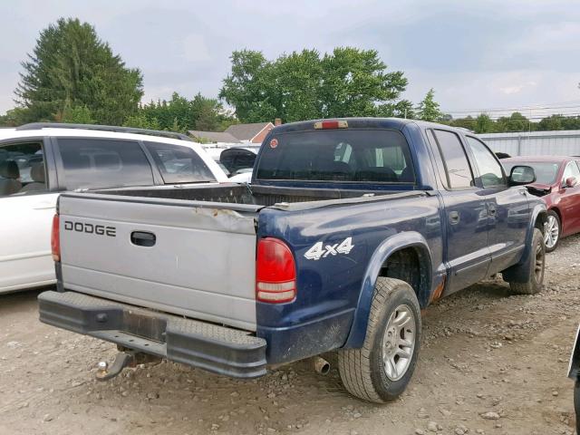 1D7HG48N63S138615 - 2003 DODGE DAKOTA QUA BLUE photo 4