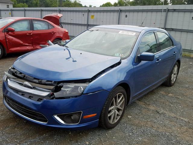 3FAHP0JG0AR306214 - 2010 FORD FUSION SEL BLUE photo 2