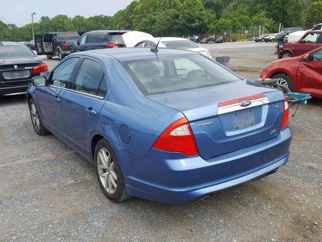 3FAHP0JG0AR306214 - 2010 FORD FUSION SEL BLUE photo 3