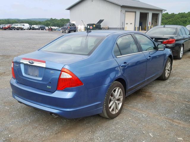 3FAHP0JG0AR306214 - 2010 FORD FUSION SEL BLUE photo 4