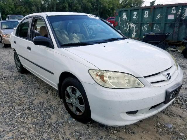 1HGES16315L011832 - 2005 HONDA CIVIC DX V WHITE photo 1