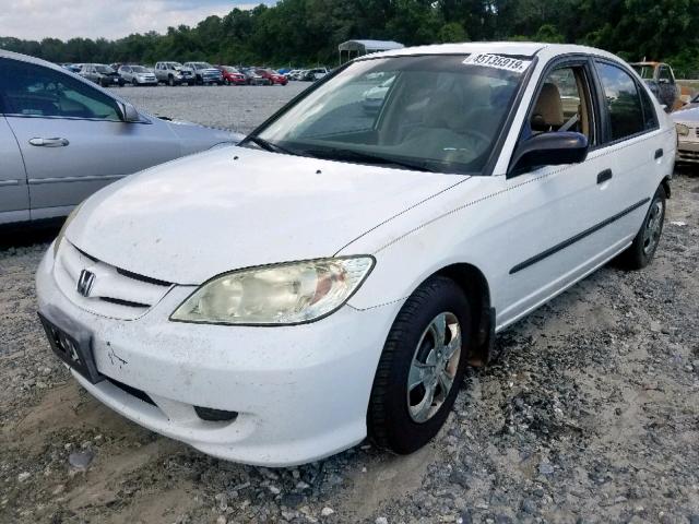 1HGES16315L011832 - 2005 HONDA CIVIC DX V WHITE photo 2