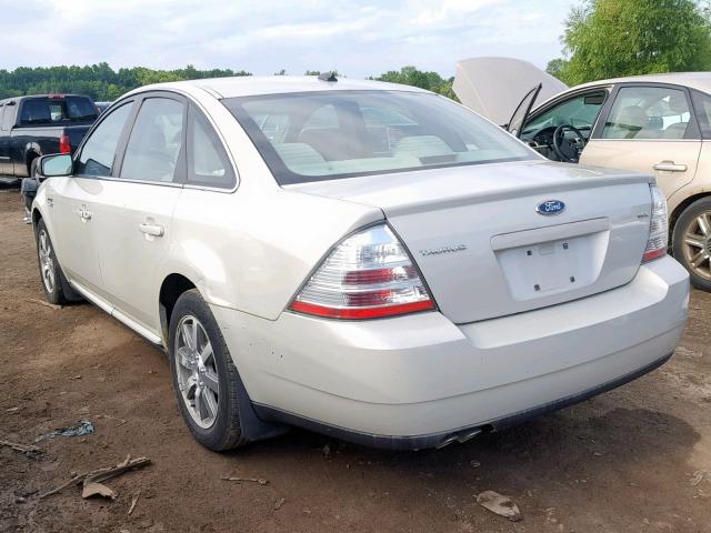 1FAHP24W48G129134 - 2008 FORD TAURUS SEL CREAM photo 3