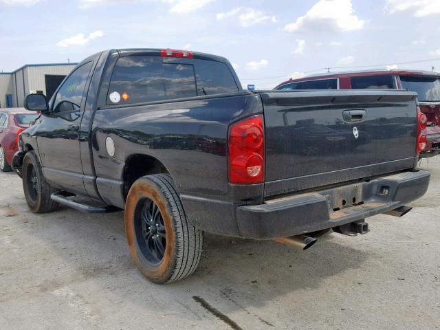 1D7HA162X7J592614 - 2007 DODGE RAM 1500 S BLACK photo 3