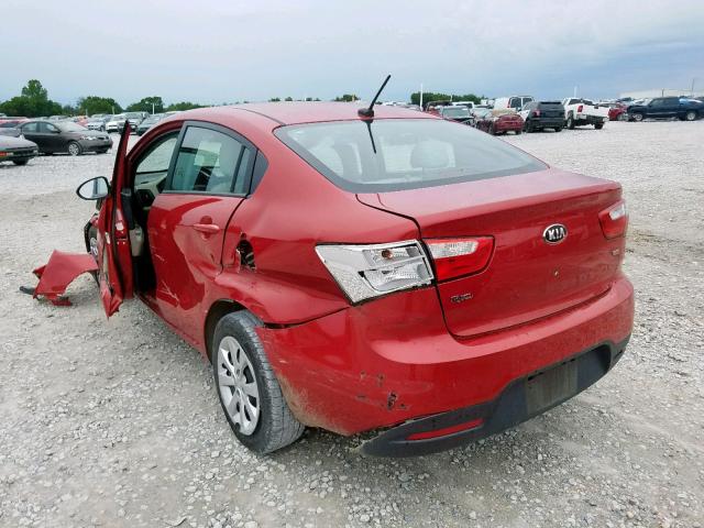 KNADM4A34D6267115 - 2013 KIA RIO LX RED photo 3