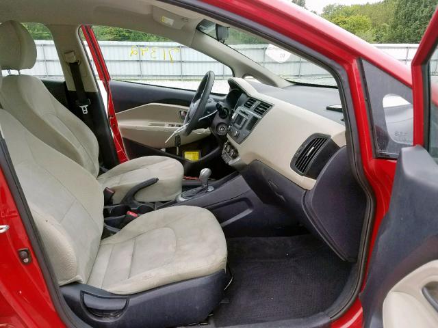 KNADM4A34D6267115 - 2013 KIA RIO LX RED photo 5