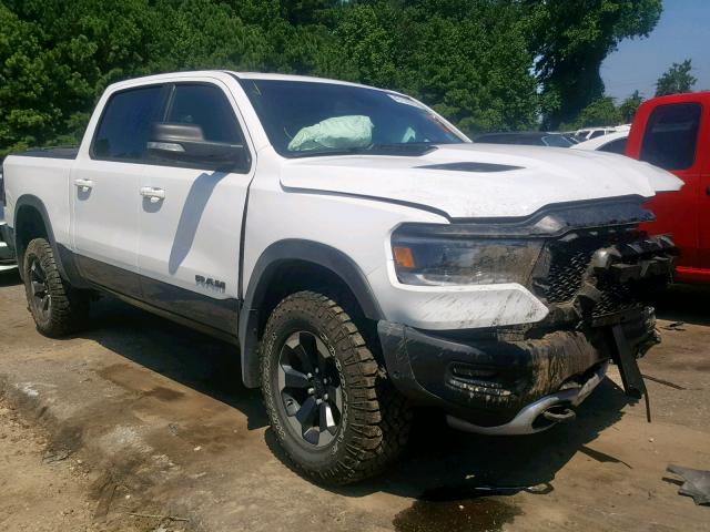 1C6SRFLT0KN696878 - 2019 RAM 1500 REBEL WHITE photo 1