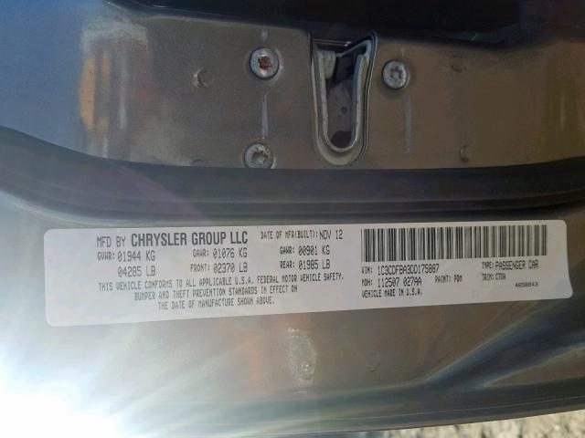 1C3CDFBA3DD175887 - 2013 DODGE DART SXT GRAY photo 10