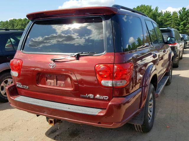 5TDBT48A46S266020 - 2006 TOYOTA SEQUOIA LI RED photo 4