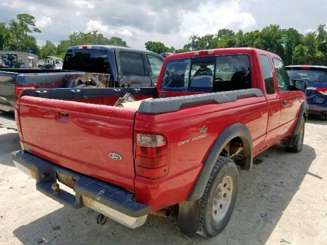 1FTZR45E82TA09863 - 2002 FORD RANGER SUP RED photo 4