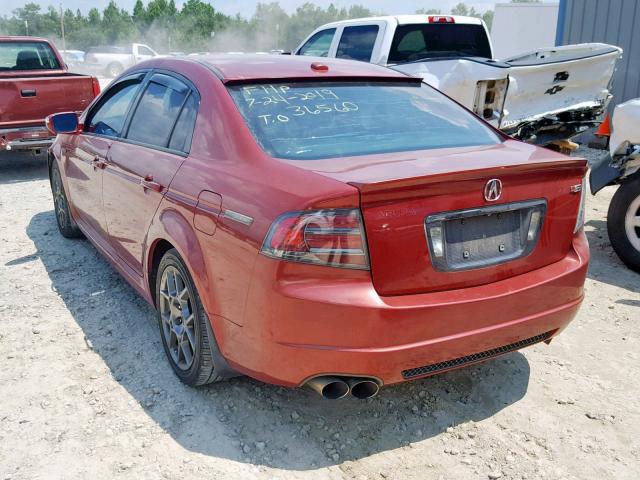 19UUA76537A000316 - 2007 ACURA TL TYPE S RED photo 3