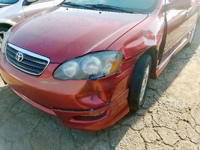 1NXBR32E76Z592745 - 2006 TOYOTA COROLLA CE RED photo 9