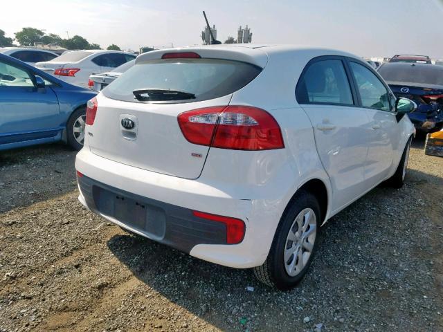 KNADM5A33G6647170 - 2016 KIA RIO LX WHITE photo 4