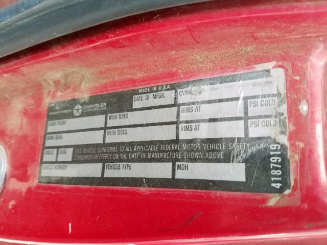 1B7JM26Z1KS113604 - 1989 DODGE W-SERIES W RED photo 10