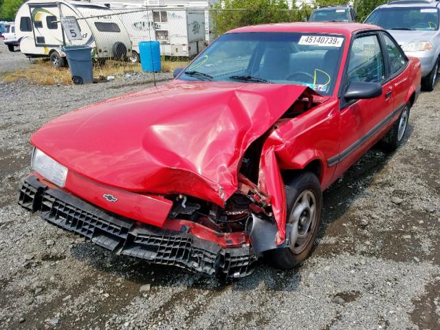 1G1JC14G3M7157259 - 1991 CHEVROLET CAVALIER V RED photo 2