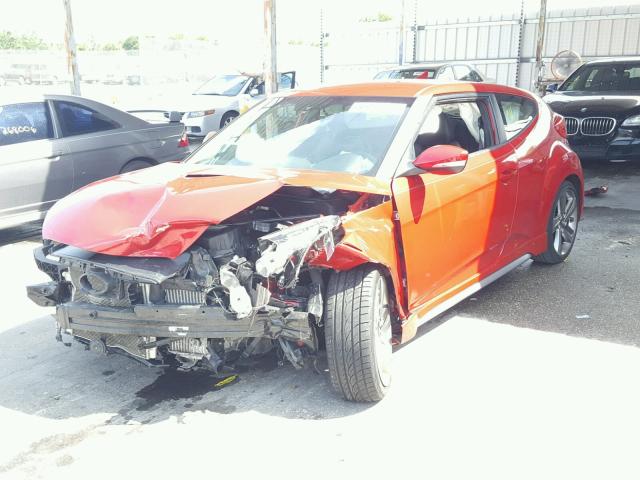 KMHTC6AE6DU176921 - 2013 HYUNDAI VELOSTER T RED photo 2