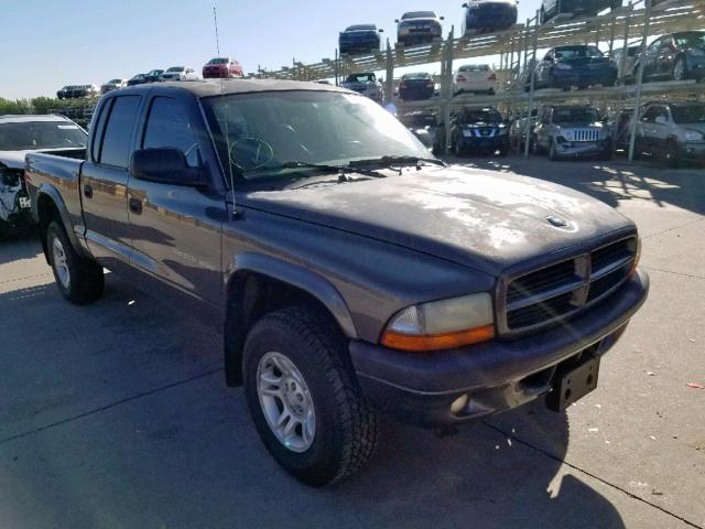 1B7HG38N12S641553 - 2002 DODGE DAKOTA QUA GRAY photo 1