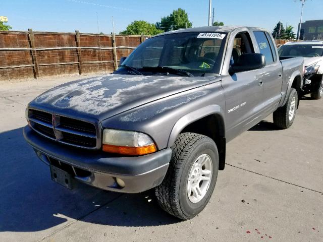 1B7HG38N12S641553 - 2002 DODGE DAKOTA QUA GRAY photo 2