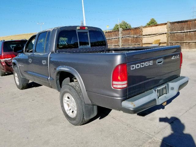 1B7HG38N12S641553 - 2002 DODGE DAKOTA QUA GRAY photo 3