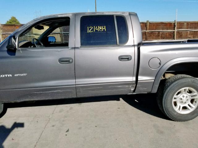 1B7HG38N12S641553 - 2002 DODGE DAKOTA QUA GRAY photo 9