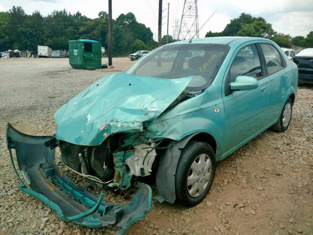 KL1TD52695B317567 - 2005 CHEVROLET AVEO BASE BLUE photo 2