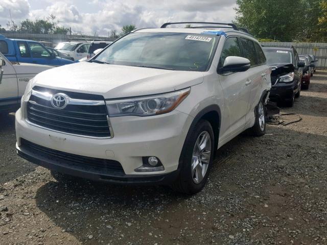 5TDDKRFH4ES027719 - 2014 TOYOTA HIGHLANDER WHITE photo 2