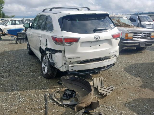 5TDDKRFH4ES027719 - 2014 TOYOTA HIGHLANDER WHITE photo 3