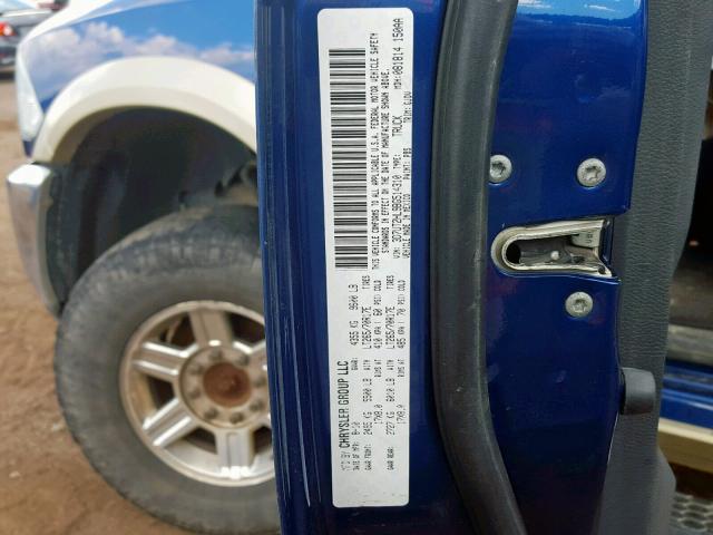 3D7UT2HL9BG514310 - 2011 DODGE RAM 2500 BLUE photo 10