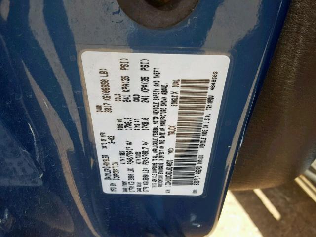 1D3HU18D83J614031 - 2003 DODGE RAM 1500 S BLUE photo 10