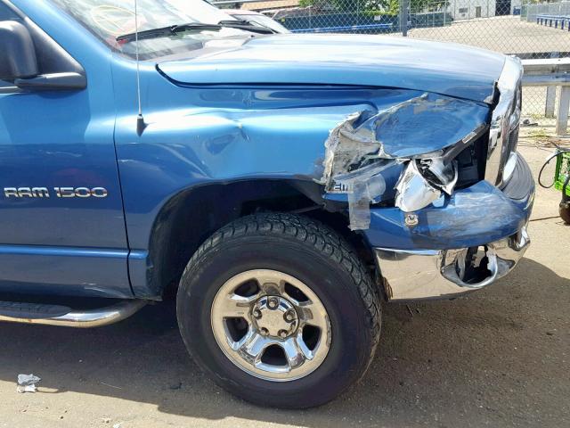 1D3HU18D83J614031 - 2003 DODGE RAM 1500 S BLUE photo 9