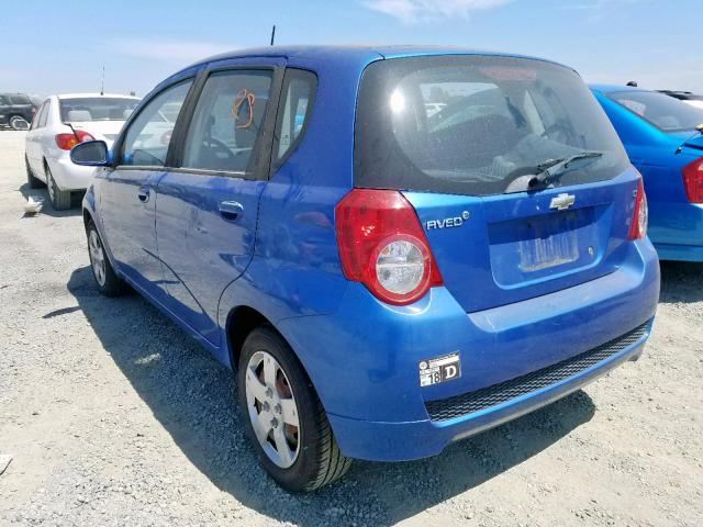 KL1TD66E69B306524 - 2009 CHEVROLET AVEO LS BLUE photo 3