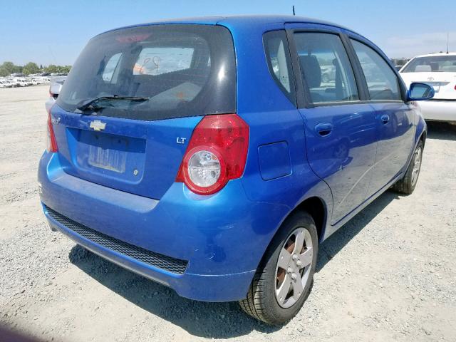 KL1TD66E69B306524 - 2009 CHEVROLET AVEO LS BLUE photo 4