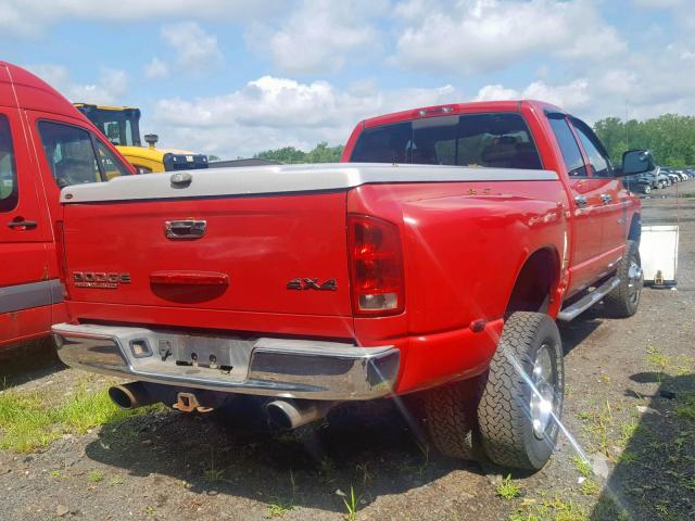 3D7KU28DX4G139818 - 2004 DODGE RAM 2500 S წითელი ფოტო 4