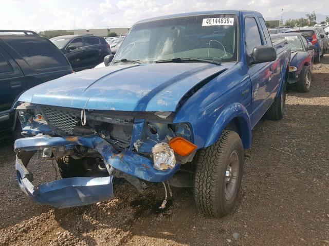 1FTYR14U81PA58717 - 2001 FORD RANGER SUP BLUE photo 2