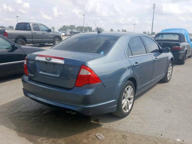 3FAHP0JA1CR222336 - 2012 FORD FUSION SEL BLUE photo 4