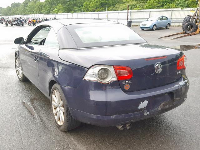 WVWFA71F77V000691 - 2007 VOLKSWAGEN EOS 2.0T L BLUE photo 3