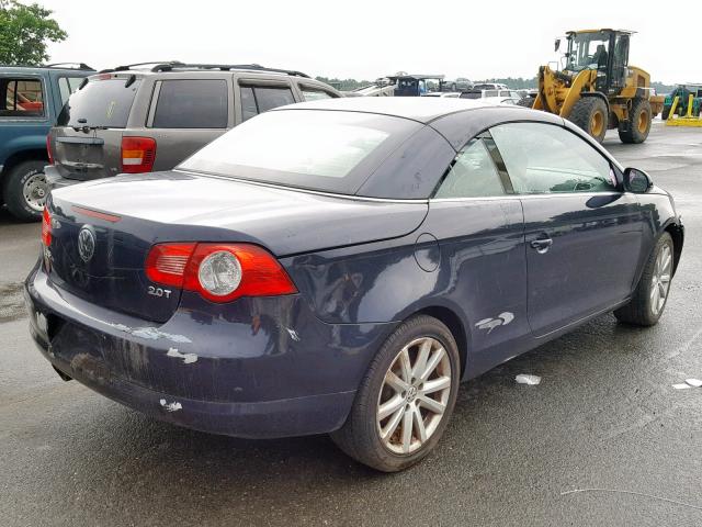 WVWFA71F77V000691 - 2007 VOLKSWAGEN EOS 2.0T L BLUE photo 4