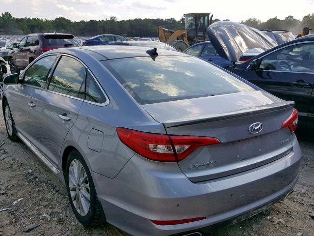 5NPE34AF0FH166103 - 2015 HYUNDAI SONATA SPO SILVER photo 3