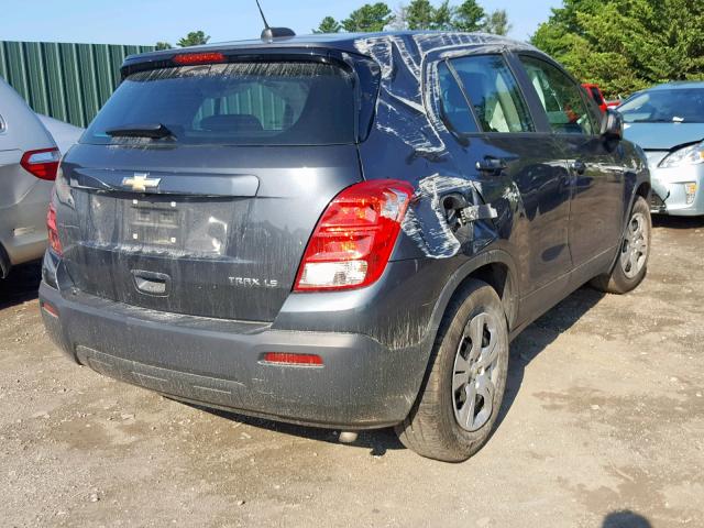 3GNCJKSBXGL246353 - 2016 CHEVROLET TRAX LS BLACK photo 4